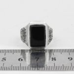 انگشتر عقیق مشکی نقره دست ساز مردانه طرح مقتدی + حرز امام جواد (ع) - Image 4