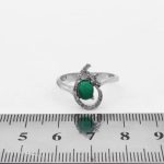 انگشتر عقیق سبز نقره زنانه طرح نارین - Image 2