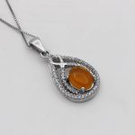 گردنبند عقیق سرخ نقره زنانه طرح سارا - Image 3