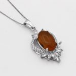 گردنبند عقیق سرخ نقره زنانه طرح سارینا - Image 2