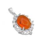 گردنبند عقیق سرخ یمنی نقره زنانه طرح ژاکلین