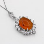 گردنبند عقیق سرخ یمنی نقره زنانه طرح ژاکلین - Image 2