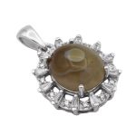 گردنبند عقیق باباقوری نقره زنانه طرح جنان