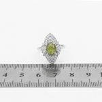 انگشتر زبرجد الماس تراش نقره زنانه طرح خوشه - Image 4