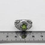 انگشتر زبرجد الماس تراش نقره مردانه دست ساز طرح ایلمان - Image 3