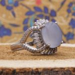 انگشتر عقیق کبود یمنی نقره زنانه طرح رادا - Image 3