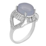 انگشتر عقیق کبود یمنی نقره زنانه طرح رادا