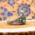 انگشتر زمرد نقره زنانه طرح ساول - Image 2