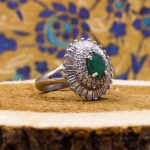 انگشتر زمرد نقره زنانه طرح شارین - Image 2