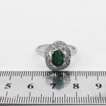 انگشتر زمرد نقره زنانه الماس تراش طرح مهتا - Image 4