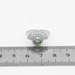 انگشتر زمرد الماس تراش نقره زنانه طرح ابتسام - Image 4