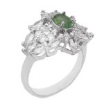 انگشتر زمرد الماس تراش نقره زنانه طرح انتصار