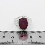 انگشتر یاقوت سرخ الماس تراش نقره مردانه طرح ایدون - Image 4