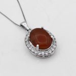 گردنبند عقیق سرخ یمنی نقره زنانه طرح بهلین - Image 3