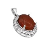 گردنبند عقیق سرخ یمنی نقره زنانه طرح بهلین