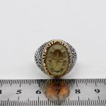 انگشتر الکساندریت الماس تراش نقره مردانه دور طلایی طرح آزادمهر - Image 4