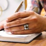 انگشتر الکساندریت الماس تراش نقره مردانه طرح اهورا - Image 2