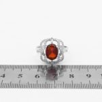 انگشتر گارنت الماس تراش نقره زنانه طرح پونه - Image 4