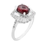 انگشتر گارنت نقره زنانه طرح زیبادخت