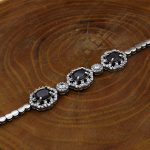 دستبند گارنت الماس تراش نقره زنانه طرح ساویس - Image 2