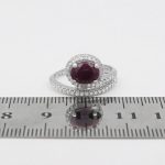 انگشتر یاقوت سرخ الماس تراش نقره زنانه طرح جانا - Image 4