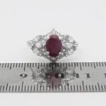 انگشتر یاقوت سرخ الماس تراش نقره زنانه طرح پوپک - Image 4