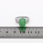 انگشتر عقیق سبز نقره زنانه طرح شیوا - Image 4