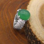 انگشتر عقیق سبز نقره زنانه طرح شیوا - Image 3