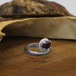 انگشتر یاقوت سرخ الماس تراش نقره زنانه طرح جانا - Image 2