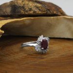 انگشتر یاقوت سرخ الماس تراش نقره زنانه طرح آگرین - Image 3