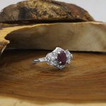 انگشتر یاقوت سرخ الماس تراش نقره زنانه طرح پوپک - Image 2