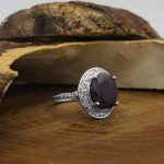 انگشتر یاقوت سرخ الماس تراش نقره زنانه طرح آساره - Image 2