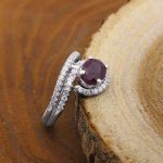 انگشتر یاقوت سرخ الماس تراش نقره زنانه طرح جانا - Image 3