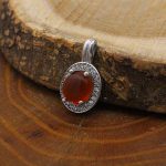 گردنبند عقیق سرخ یمنی نقره زنانه طرح هیلی - Image 2