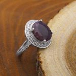 انگشتر یاقوت سرخ الماس تراش نقره زنانه طرح آساره - Image 3