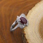 انگشتر یاقوت سرخ الماس تراش نقره زنانه طرح آگرین - Image 2