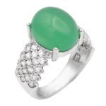 انگشتر عقیق سبز نقره زنانه طرح شیوا