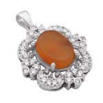 گردنبند عقیق سرخ یمنی نقره زنانه طرح آلبا