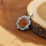 گردنبند عقیق سرخ یمنی نقره زنانه طرح آلبا - Image 2