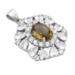 گردنبند الکساندریت الماس تراش نقره زنانه طرح تیانا