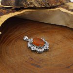 گردنبند عقیق سرخ یمنی نقره زنانه طرح آلبا - Image 3