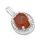 گردنبند عقیق سرخ یمنی نقره زنانه طرح هیلی