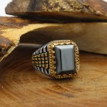 انگشتر حدید صینی نقره مردانه طرح رولکسی یونا + حکاکی - Image 2