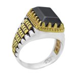 انگشتر حدید صینی نقره مردانه طرح رولکسی یونا + حکاکی