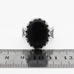 انگشتر عقیق مشکی نقره مردانه طرح مصلح - Image 5