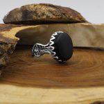 انگشتر عقیق مشکی نقره مردانه طرح مصلح - Image 2