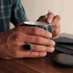 انگشتر عقیق مشکی نقره مردانه طرح مصلح - Image 4