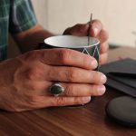 انگشتر یشم نقره مردانه طرح برتن - Image 3