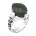 انگشتر یشم نقره مردانه طرح برتن