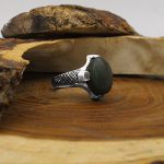 انگشتر یشم نقره مردانه طرح برتن - Image 2